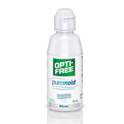 Opti-Free PureMoist solução tudo em um para lentes suaves | pacote de viagem, 1 x 90 ml