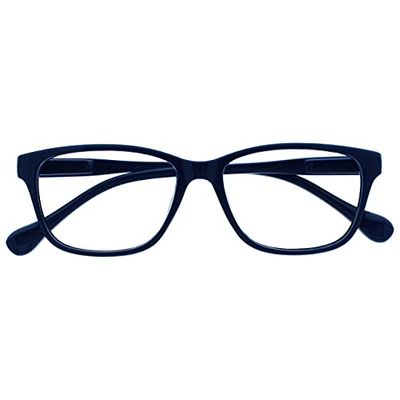 UV Reader Navy Blue Lightweight Comfortable Reading Glasses Designer Style Mens Womens Spring Hinges UVR027 +1.00