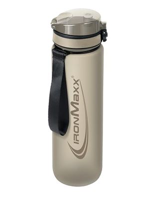 IronMaxx Sport Waterfles, zandsteen, beige, 1000 ml, robuuste en lekvrije drinkfles met schroefsluiting, BPA-vrij en herbruikbaar, ideaal voor sport en onderweg