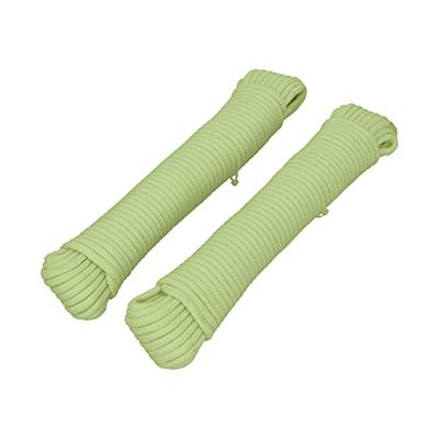 HELPMATE Corda in nylon da 5 mm, verde, autoilluminante, multiuso per il fai da te e per le attività all'aperto, adatta come corda di tensione, corda per tende, filo per bucato & Co – resistente alle