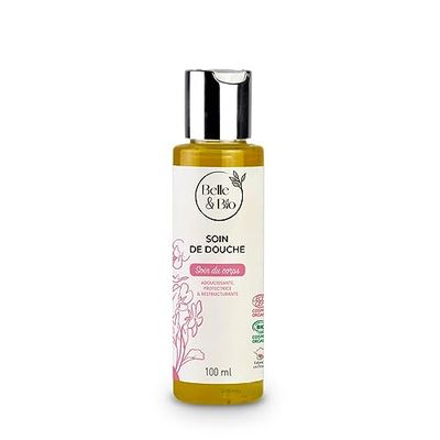 Belle&Bio - Cura doccia nutriente Texture olio latescente certificato Cosmos by Ecocert, 100 ml