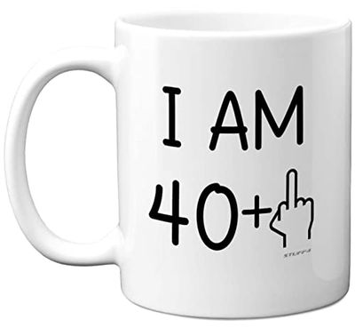 41st Birthday Gifts for Women Men, Rude Novelty Mug Middle Finger, Gag Joke Gifts, Perfect Funny Mugs for Forty-One Forty-First Birthday Present, 11oz Ceramic Coffee Mugs