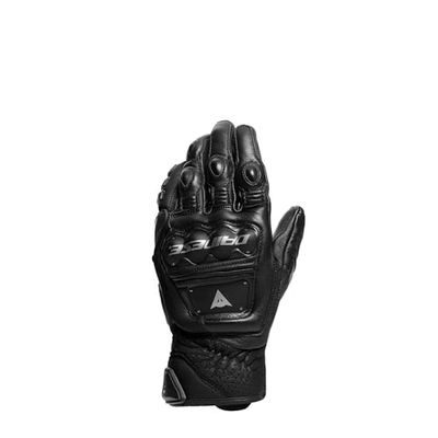 DAINESE - 4-Stroke 2 Gloves, Guanto Moto Corto, Guanto da Moto in Pelle, Protezioni su Nocche, Uomo, Nero/Nero, S