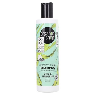 Organic Shop Anti Hair-Loss Strengthening Shampoo Algae and Lemongrass, 280 ml