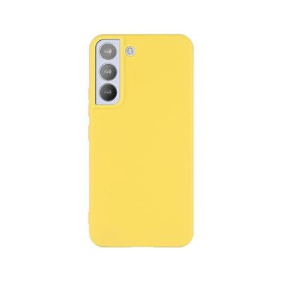 Compatibile con Samsung Galaxy S22 Ultra, custodia sottile in silicone liquido, antiurto, sottile, per Samsung Galaxy S22 Ultra, custodia per fotocamera a schermo intero, colore giallo