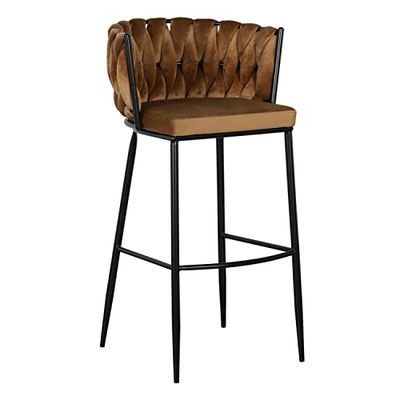 Kruk 57 x 57 x 104 cm kunststof zwart metaal bruin