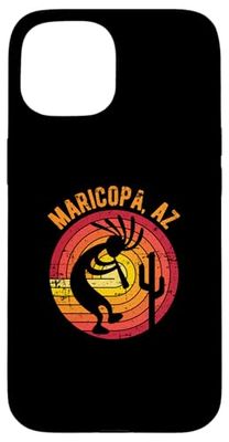 Maricopa Arizona USA Kokopelli Dancing Design vieilli Coque pour iPhone 15
