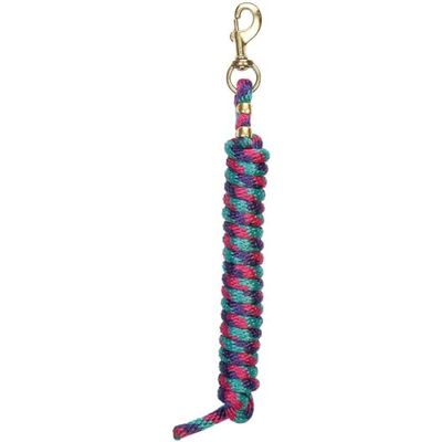 Weaver Leather Poly Lead Rope with a Solid Brass 225 Snap, 35-2100-W1, Raspberry/Teal/Purple, S
