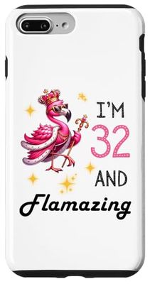 Coque pour iPhone 7 Plus/8 Plus Flamingo fête ses 32 ans et j'ai 32 ans