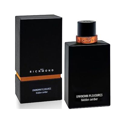 John Richmond Okänd Pleasures Hidden Amber Eau de Parfum – Unisex träig, bärnstensfärger, beroendeframkallande, myskliknande och mystisk, 100 ml flaska