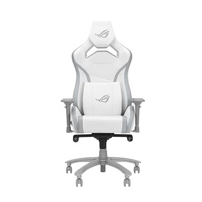 ASUS ROG Carro X Core Silla para Juegos (reposacabezas Ajustable, reposabrazos 4D, Espuma de Memoria de Forma, Cuero PU, Gato de Gas Clase 4) Blanco