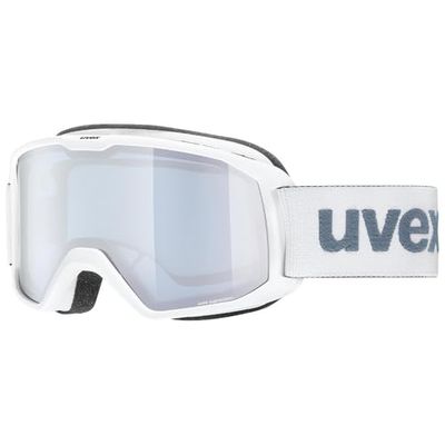 uvex elemnt FM - skibril voor dames en heren - vergroot en condensvrij gezichtsveld - tochtvrije ventilatie van het frame - white matt/silver-blue - one size