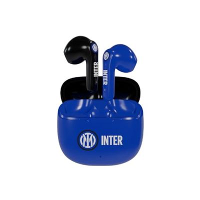 TECHMADE Inter, Cuffie Senza Filo In Ear, auricolari con box ricarica Nero/Azzurro