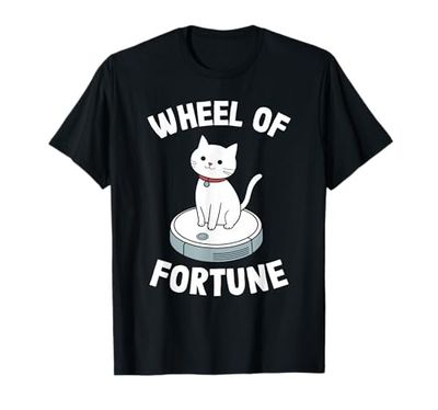 Wheel of Fortune Robot Vacuum Cleaner Funny Cat T-Shirt