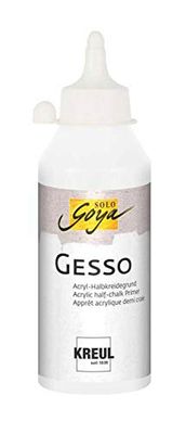 KREUL 85271 - SOLO GOYA Gesso blanco, 250 ml, imprimación para pintar superficies a base de acrílico semicálido, impermeable y de buena cubrición