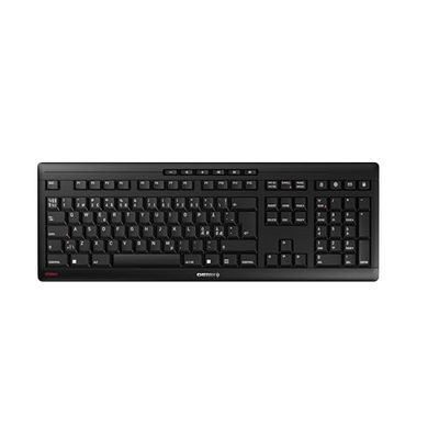 CHERRY STREAM KEYBOARD WIRELESS, Clavier sans fil, Disposition pan-nordique (QWERTY), Connexion radio 2,4 GHz, Touches silencieuses, Design plat, Alimenté par batterie, Noir