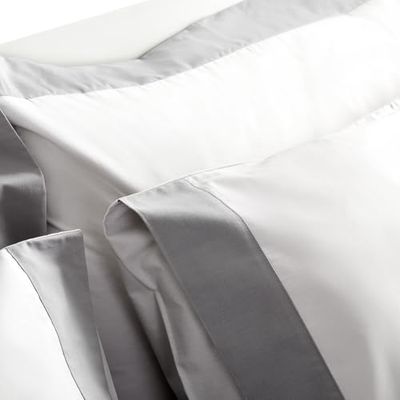 Camalisa - Funda de Almohada H/Wife Blanca y Gris, 50 x 80 (2)