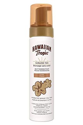 Hawaiian Tropic - Self Tanning Foam Dark, Autoabbronzante in Mousse per Pelli Scure, Formato 200 ml, con Aloe Vera e Vitamina E