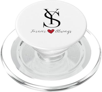 Iniciales para parejas Y & S, boda, aniversario, Mr & Mrs PopSockets PopGrip para MagSafe