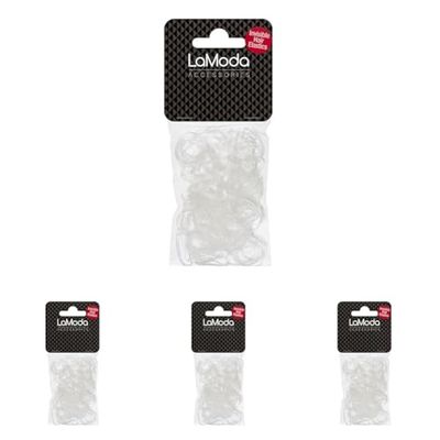 LaModa Small Rubber Ponytail Bands, Approximately 250 per Pack, 1 cm (Pack of 4)