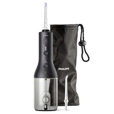 Philips Sonicare Power Flosser 3000 Bezprzewodowy irygator do jamy ustnej, irygator do zębów, dziąseł i higieny jamy ustnej, czarnym (model HX3826/33)