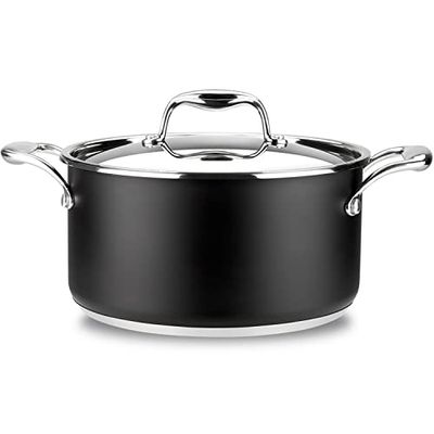 MAGEFESA ® Prisma Cacerola de 24 cm, fabricado en acero Inoxidable 18/10, compatible con todo tipo de cocina, incluido induccion, fácil limpieza, apto para lavavajillas y horno hasta 200 grados