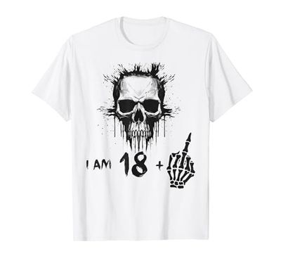 I Am 18 Plus 1 Middle Finger - 19th Birthday w. Viking Skull Maglietta