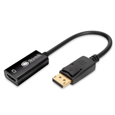 Skintek SK-04-DPH DisplayPort (DP) naar HDMI-adapter 4K 1080p 60Hz stekker naar female voor het aansluiten van PC/notebook/Mac met DisplayPort-uitgang naar monitor, projector met HDMI-ingang, 18 cm