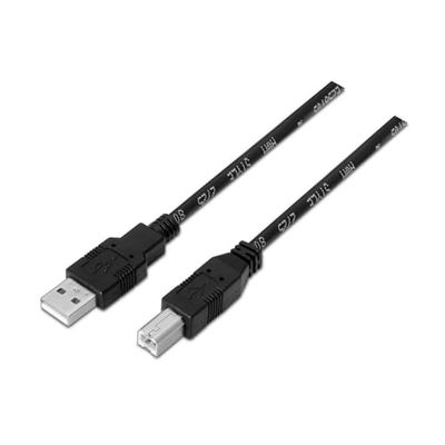 Zwarte USB 2.0-kabel type A-BM, 1,0 m, ideaal voor printers, biedt snelle verbinding en efficiënte gegevensoverdracht.