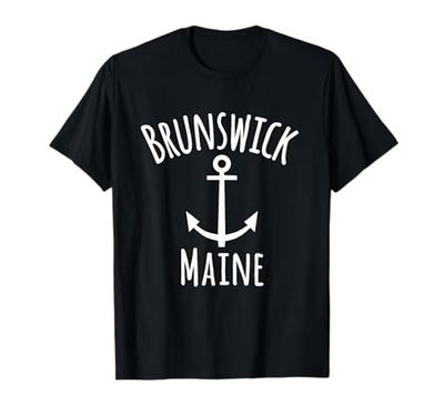 Brunswick Maine Vela nautica costiera rustica barca ancora Maglietta
