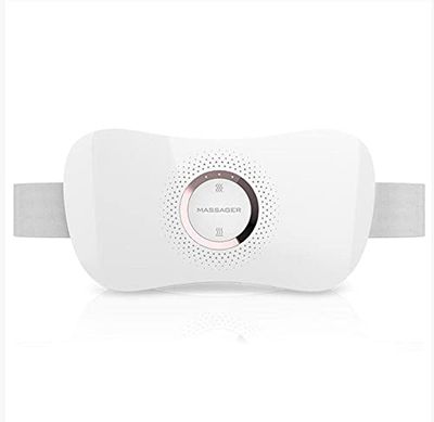 Hi5 Relly Warmtepad, verwarmingskussen tegen menstruatiepijn, pijn van endometriose, onaangename menstruatie, met 3 vibratie- en verwarmingsniveaus, oplaadbare batterij, wit