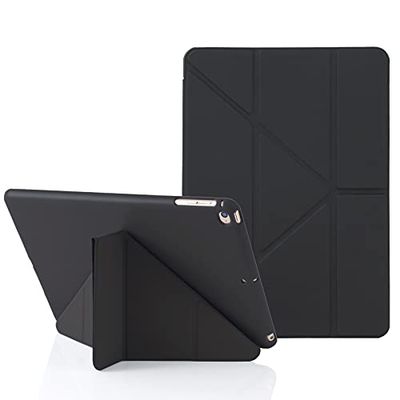 Origami iPad-hoes voor iPad 9,7 inch 6e 2018 en 5e 2017 Gen, past ook op iPad 9,7 inch Air 2013 & Air 2nd 2014, 5-in-1 kijkposities met meerdere hoeken, gladde siliconen hoes en zachte TPU-achterkant