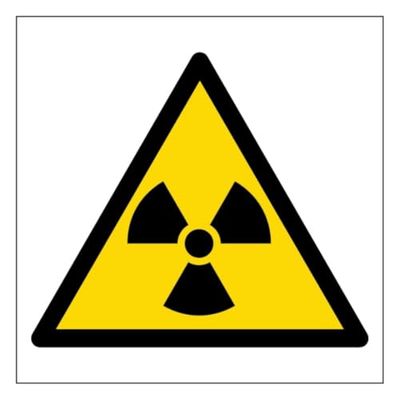 V Safety Radiation Symbol - Carré 200 x 200 mm - 1 mm - Plaque de sécurité en plastique rigide