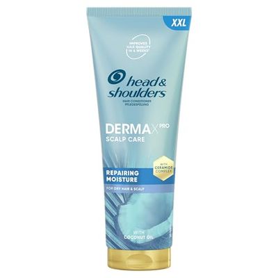 Head & Shoulders DermaXPro Repairing Moisture Lightweight Conditioner 350ml with Coconut Oil and Ceramide Complex for Dry Scalp. Helps Reinforce Skin Barrier for Moisturised, Flake-Free Hair