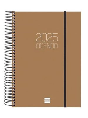 Finocam - Agenda Espiral Opaque 2025 1 Día Página Enero 2025 - Diciembre 2025 (12 meses) Marrón Español