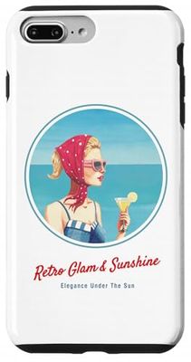 Fille rétro sur la Plage – Ambiance Estivale des années 50 Coque pour iPhone 7 Plus/8 Plus