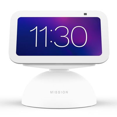 Echo Show 5 (3ª gen., modello 2023), Azzurro + Base con batteria, Bianco ghiaccio