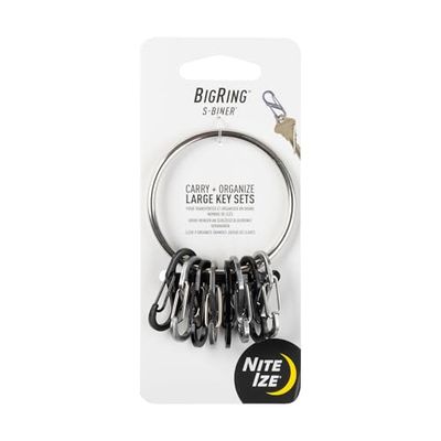 BigRing Steel Portachiavi 4 Blk/4 SS S-Biners