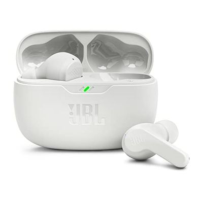 JBL Wave Beam, auriculares inalámbricos In-Ear, IP54 e IPX2, manos libres y 32 horas de duración de la batería, en blanco