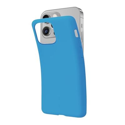 SBS Cover per iPhone 13 Pro Blu Sea Blue Pantone 7689 C, Custodia Morbida e Flessibile Antigraffio, Cover Sottile e Comoda da Tenere in Tasca, Custodia Compatibile con Ricarica Wireless