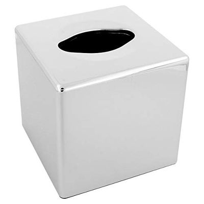 Garcia de Pou Chrome Facial Tissues Dispenser, 13 x 13 x 13 cm, Zilver, One Size