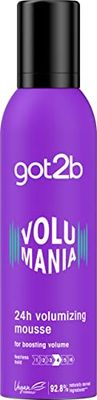 got2b Volumania 24h Volumising Mousse 250 ml, Hair Styling Mousse, Boosting Volume Hair Mousse, Fearless Hold, Vegan Formula