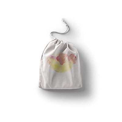 Bonamaison Imprimé Sacs de Coton avec Cordon, Sac D'Épicerie, Sac À Provisions, Réutilisables, Écologique, Pliable, Taille: 20x30 Cm
