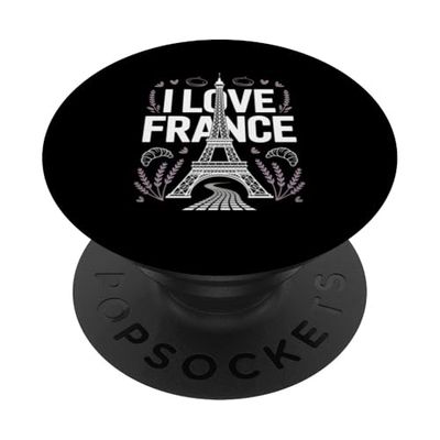 Corazones Croissant Torre Eiffel I Love France PopSockets PopGrip Adhesivo