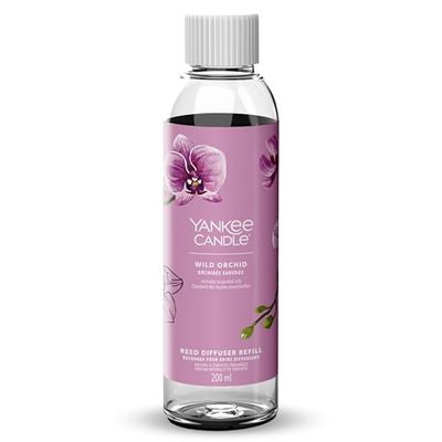 YANKEE CANDLE Recharge Signature brins diffuseur | Orchidée Sauvage| 200 ML | Jusqu’à 20 semaines de Fragrance | Cadeau Parfait pour Les Femmes
