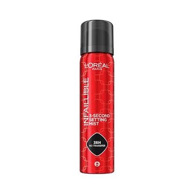L'Oréal Paris Infaillible 3 second Setting Mist - Setting Spray - Resistente al trasferimento in 3 secondi - Per il trucco che dura fino a 36 ore, 75 ml