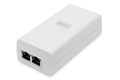 DIGITUS Iniettore Gigabit Ethernet PoE, 802.3af, 15,4 W piccolo alloggiamento, bianco