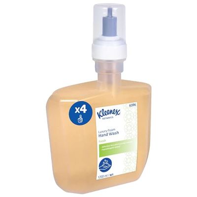 Kleenex Botanics Fresh Luxury Foam Hand Wash 6396 - Scented Foaming Hand Cleanser - 4 x 1.2 Litre Clear Hand Wash Refills (4.8 Litre Total)