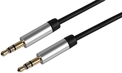 Pro Signal PSG3185-3M Slim 3.5mm Stereo Jack Plug to Plug Lead with Aluminium Head shells, 3m Black