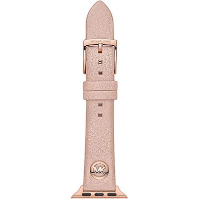 Michael Kors Pulsera compatible con Apple Watch, 38/40/41 mm - 18 mm Piel rosa, MKS8004